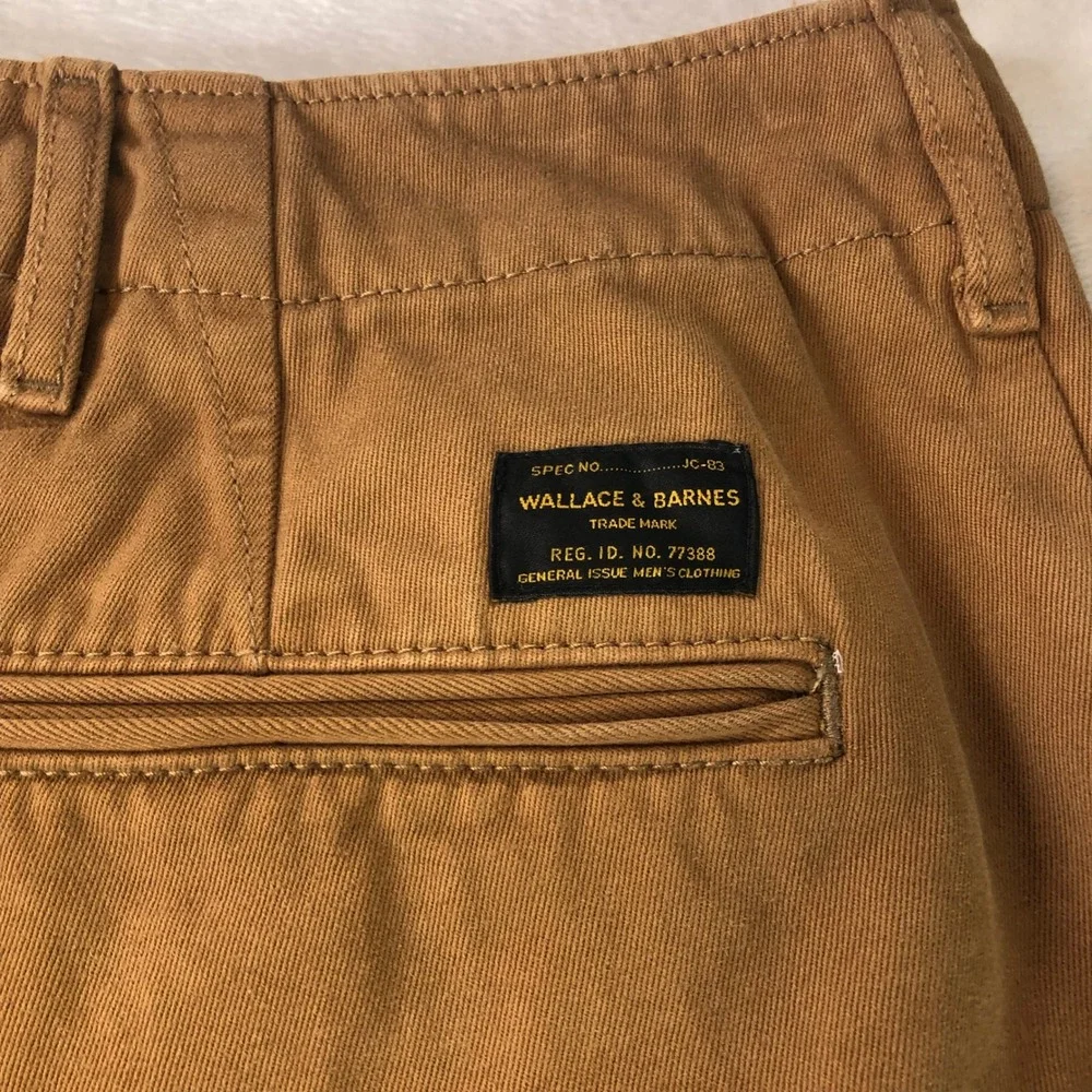 Wallace & Barnes Officer Chino Mens 32x30 Brown Selvedge Cotton Field Trousers